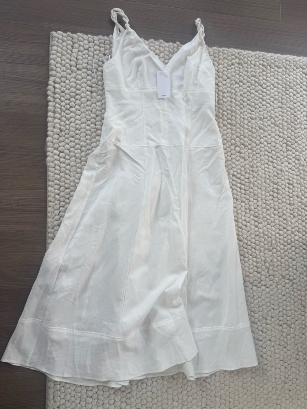 Mango White V-Neck Twisted Strap Maxi Dress - Picture 4 of 7